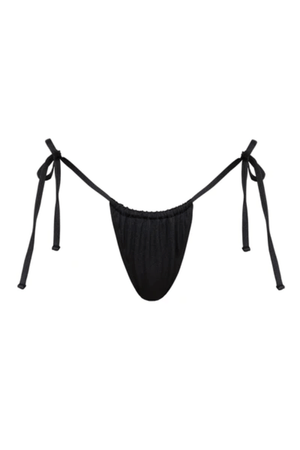 Paloma Bottom Nero by Sommer Swim, tie side bikini bottoms with brazilian cut. Perfect for beach days or mix and match swim looks.