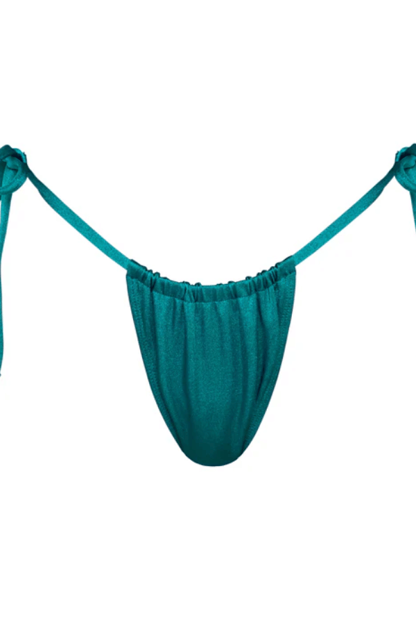 Paloma Tie Side Bikini Bottoms Blue Fondale by Sommer Swim, tie side bottoms with brazilian cut. Perfect for beach days or mix and match swim looks.