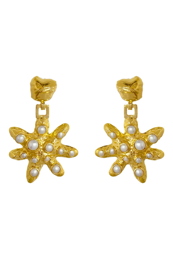 Pari Earrings Gold by Mountain and Moon – gold plated statement earrings with bold design. Perfect for elevated styling.