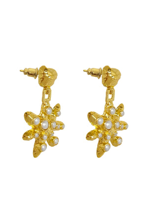 Pari Earrings Gold by Mountain and Moon – gold plated statement earrings with bold design. Perfect for elevated styling.