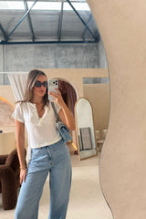 Pat Baby Tee by Sneaky Link – a soft fitted henley tee with ribbed neckline and stretch. Perfect for easy everyday layering.