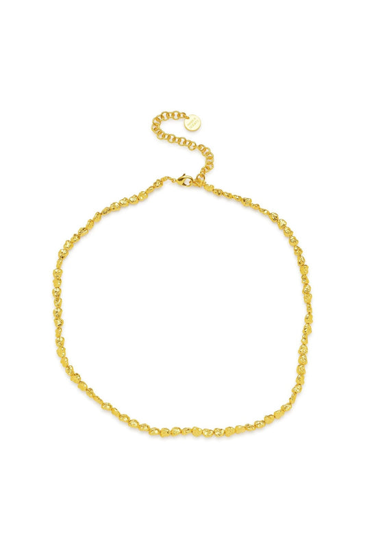 Pavia Necklace Gold by Amber Sceats, a timeless gold nugget bead necklace designed to elevate everyday and occasion looks.
