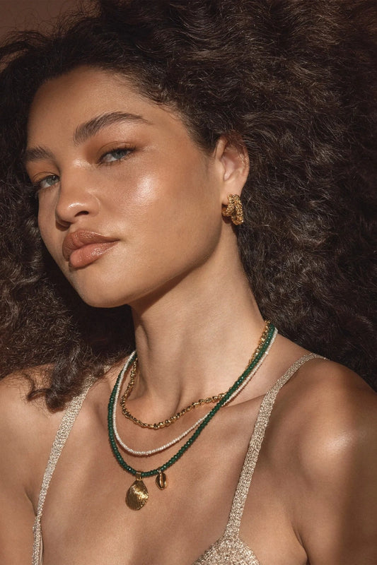 Pavia Necklace Gold by Amber Sceats, a timeless gold nugget bead necklace designed to elevate everyday and occasion looks.