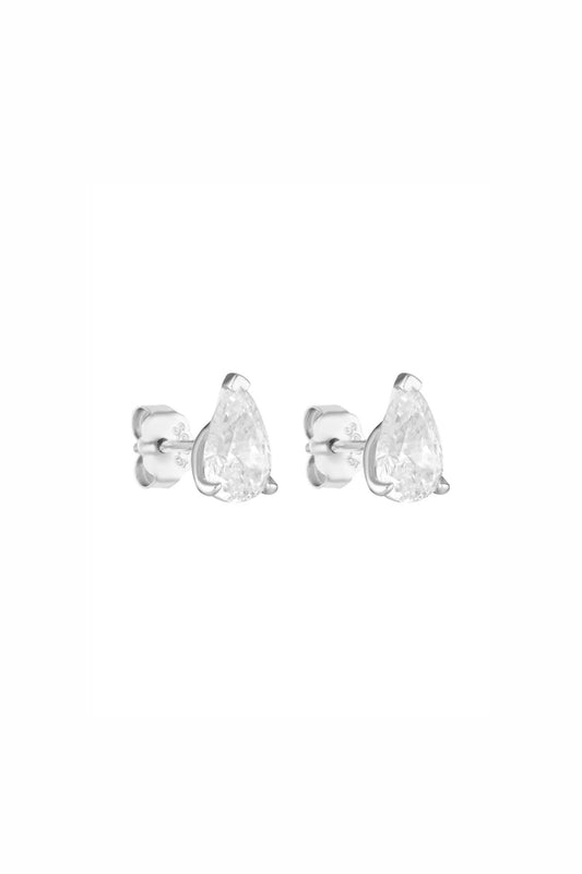 Pear Studs 1CT Silver by Porter Jewellery – sterling silver pear-cut cubic zirconia stud earrings with timeless sparkle.