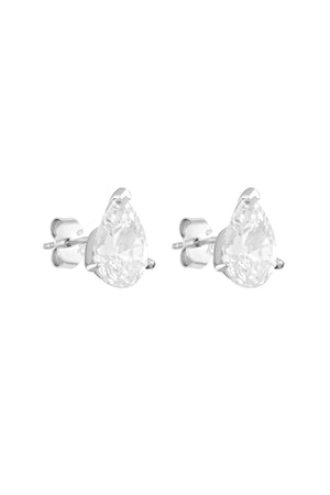 Pear Studs 2CT by Porter Jewellery — silver oval-cut CZ studs with a brilliant diamond-like shine, perfect for timeless everyday elegance.