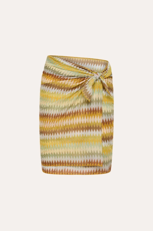 Petite Pareo Aurora by Soleil Soleil - organic cotton wrap pareo with geometric print, designed for versatile beach and resort styling.