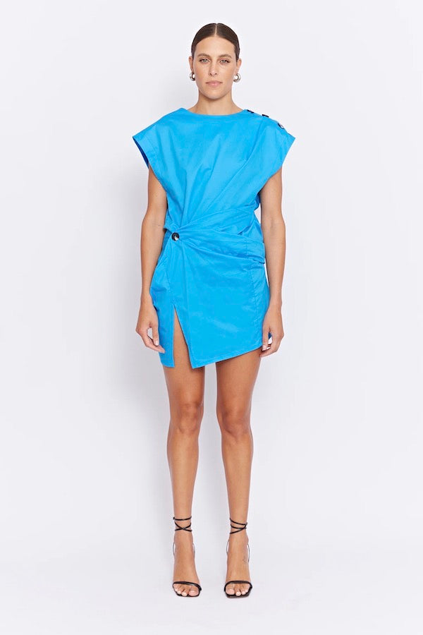 Pfeiffer | Grenada Mini Twist Dress Pool Blue | Girls With Gems