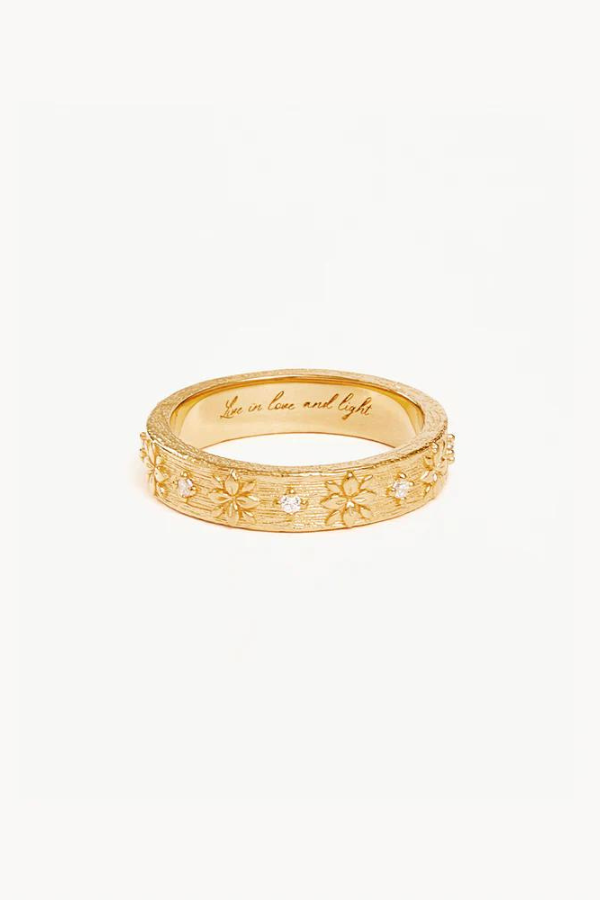 By Charlotte | Gold Lotus Band Ring | Girls with Gems