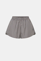 Pierce Check Short Birch Check by Camilla and Marc - relaxed mini short in birch check with elastic waist and pockets, perfect for chic everyday styling.