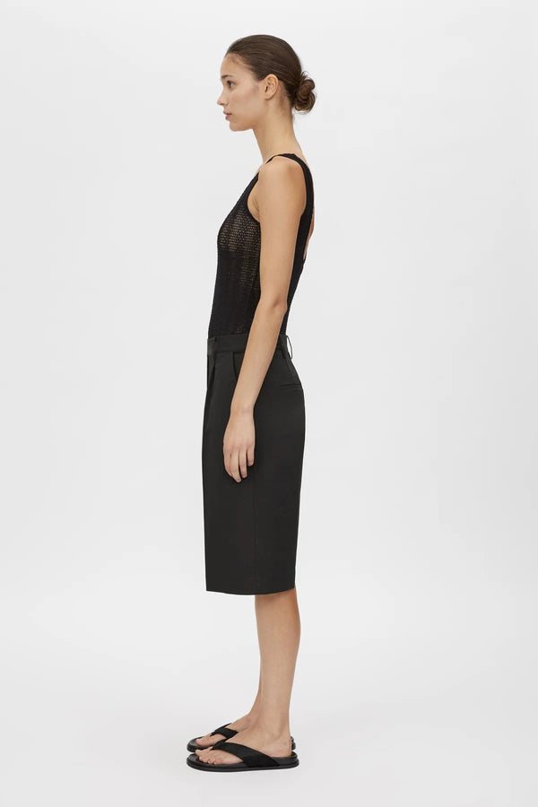 Pieta Bodysuit by Camilla and Marc – a black lace scoop bodysuit with soft jersey lining and snap closure, perfect for sleek layered looks.