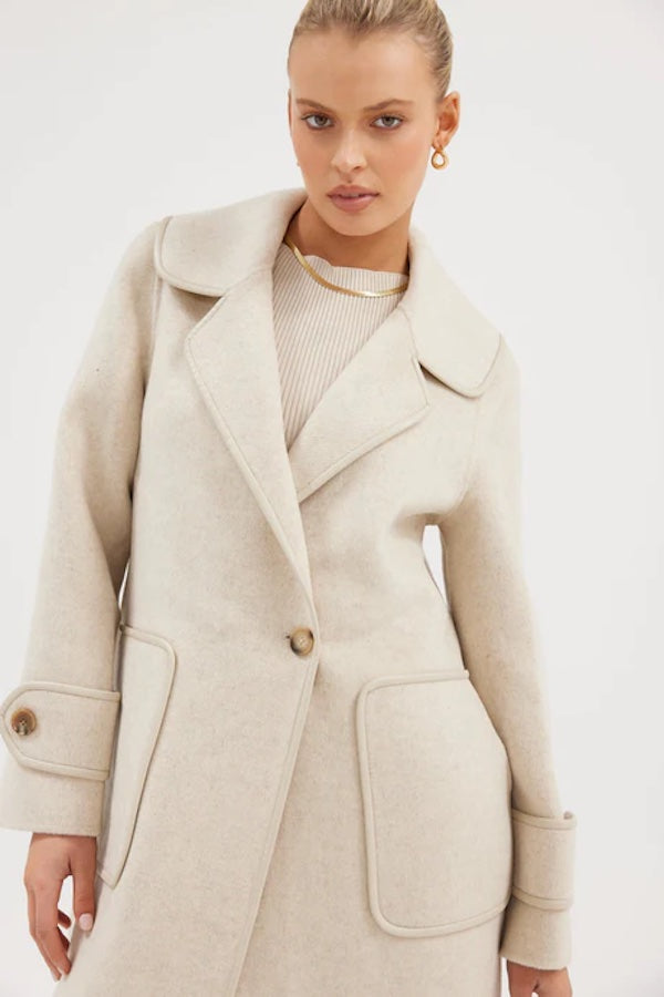 Bubish | Piper Cashmere Coat Stone | Girls With Gems