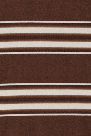 Playa Mini Short in Ombre Stripe Macro Carob by Faithfull the Brand, a mid-rise knit mini short with ribbed trim and fitted silhouette.