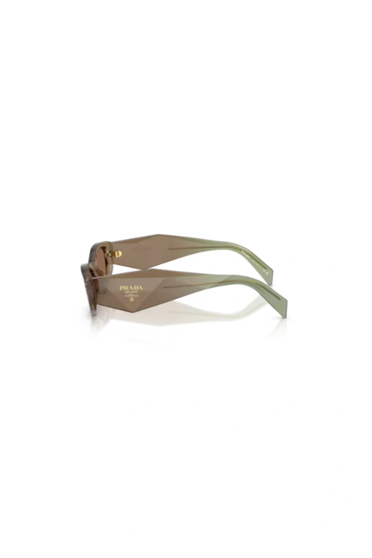 Prada PR B16S Terra – light brown acetate sunglasses with warm tone lenses, modern design, and signature Prada sophistication.
