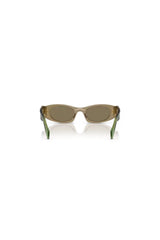 Prada PR B16S Terra – light brown acetate sunglasses with warm tone lenses, modern design, and signature Prada sophistication.

