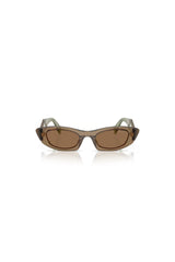 Prada PR B16S Terra – light brown acetate sunglasses with warm tone lenses, modern design, and signature Prada sophistication.
