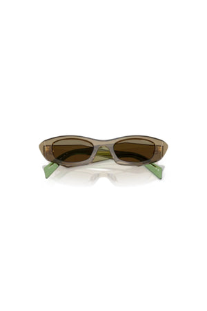 Prada PR B16S Terra – light brown acetate sunglasses with warm tone lenses, modern design, and signature Prada sophistication.
