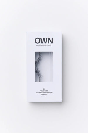 Pre-Glued Under Corner Lash 0.3 by OWN Beauty Essentials – lightweight pre glued corner lashes with soft lifted finish.