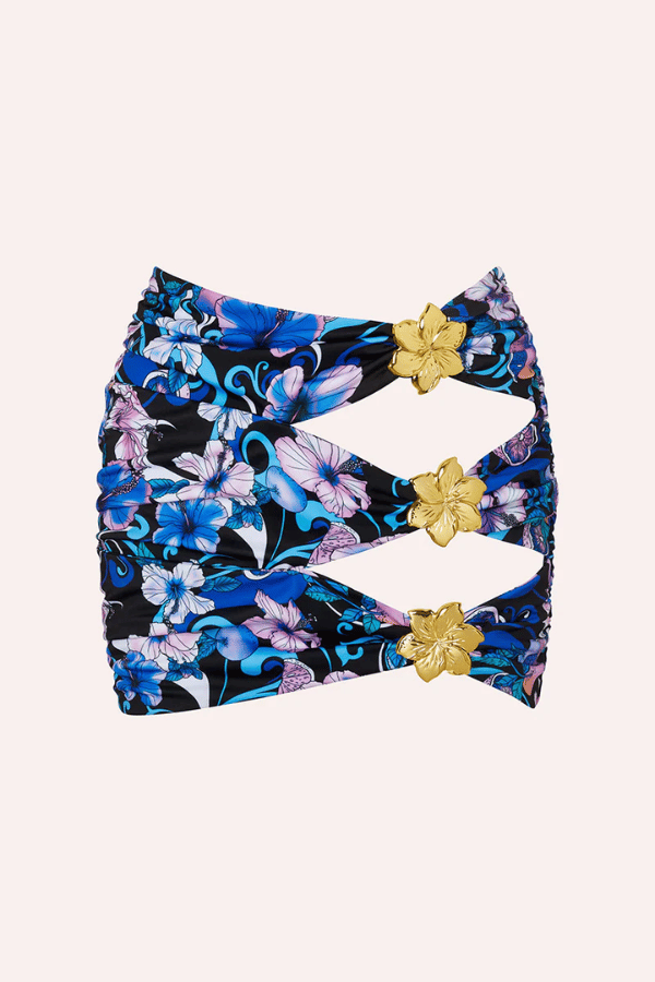 Cin Cin Swim | Coupe Cut-Out Mini Skirt Hibiscus Blue