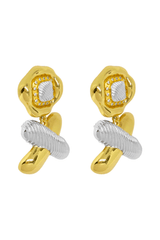 Quinn Earrings Mixed Metal by Mountain and Moon – gold and silver earrings with crystal detail. Perfect for statement styling.