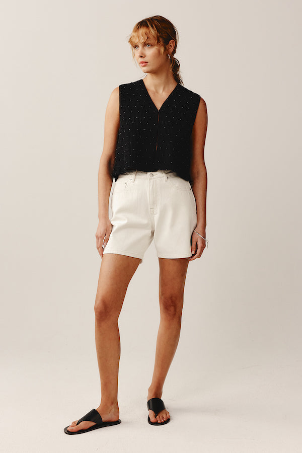 Marle | Jean Short Ivory | Girls with Gems