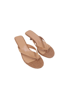 Raphaela Raffia Heel Natural by Sneaky Link – a woven raffia sandal with low heel and open toe. Perfect for summer styling.