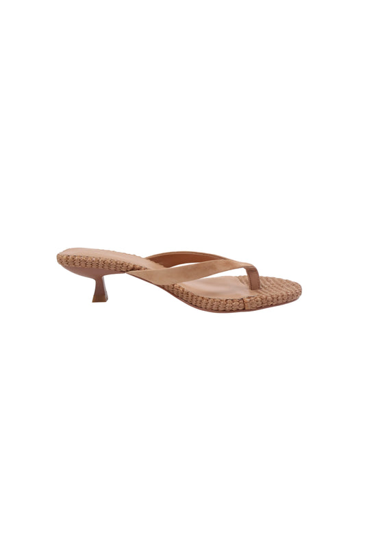 Raphaela Raffia Heel Natural by Sneaky Link – a woven raffia sandal with low heel and open toe. Perfect for summer styling.