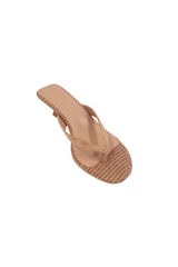 Raphaela Raffia Heel Natural by Sneaky Link – a woven raffia sandal with low heel and open toe. Perfect for summer styling.