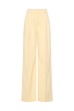 Rowan Pant Butter by Rebecca Vallance, tailored wide-leg pant with high waist and pressed creases. Perfect with the matching Rowan Blazer.