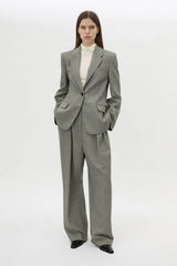 Ren Blazer Charcoal Herringbone by Camilla and Marc - tailored wool blazer with structured shoulders and herringbone texture, perfect for workwear styling.