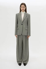 Ren Blazer Charcoal Herringbone by Camilla and Marc - tailored wool blazer with structured shoulders and herringbone texture, perfect for workwear styling.