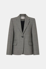 Ren Blazer Charcoal Herringbone by Camilla and Marc - tailored wool blazer with structured shoulders and herringbone texture, perfect for workwear styling.