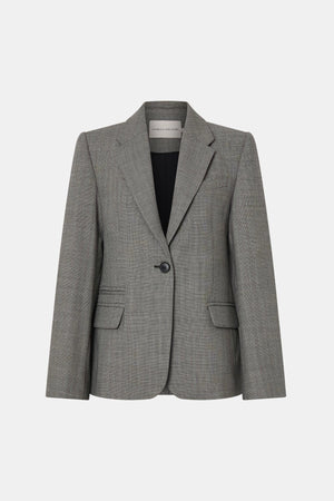 Ren Blazer Charcoal Herringbone by Camilla and Marc - tailored wool blazer with structured shoulders and herringbone texture, perfect for workwear styling.