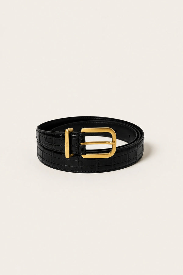 Renee Belt Black Croc 