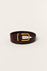 Renee Belt Chocolate Brown Croc