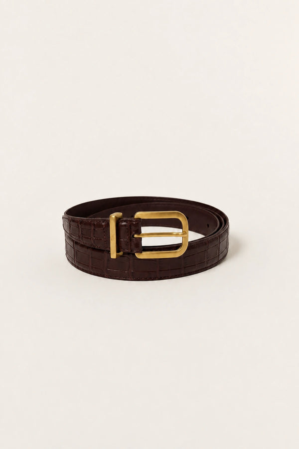 Renee Belt Chocolate Brown Croc