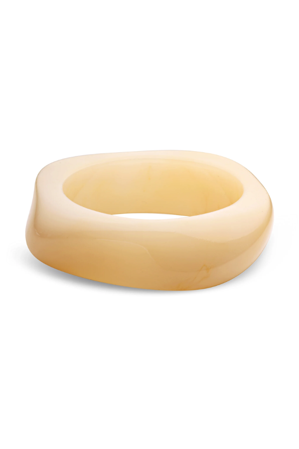 Resin Bangle in Cream by Noah The Label, cream resin bangle with smooth curves. Perfect for stacking or everyday styling.