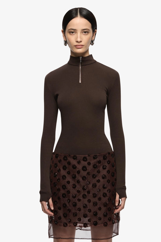 Rhi Midi Skirt Plum by Bec + Bridge, embellished low rise skirt, perfect for elevated evening or event styling