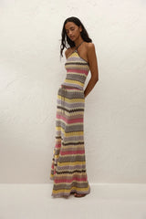 Ria Skirt Perla Stripe by Faithfull the Brand – a striped knit maxi skirt with drawstring waist. Perfect for resort styling.