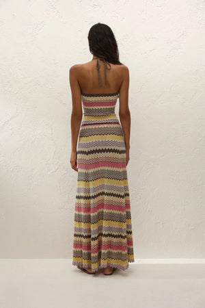 Ria Skirt Perla Stripe by Faithfull the Brand – a striped knit maxi skirt with drawstring waist. Perfect for resort styling.