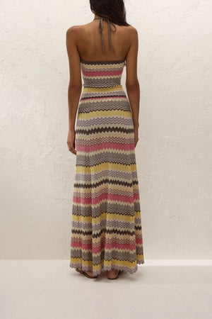 Ria Top Perla Stripe by Faithfull the Brand – a striped halter knit top with tie back detail. Perfect for resort styling.