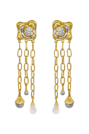 Rochelle Earrings Gold by Mountain and Moon – gold plated statement earrings with luxe finish. Perfect for elevated styling.