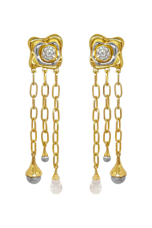 Rochelle Earrings Gold by Mountain and Moon – gold plated statement earrings with luxe finish. Perfect for elevated styling.