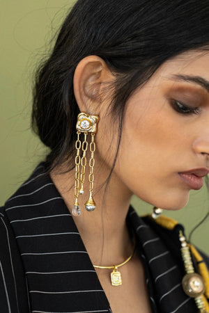 Rochelle Earrings Gold by Mountain and Moon – gold plated statement earrings with luxe finish. Perfect for elevated styling.