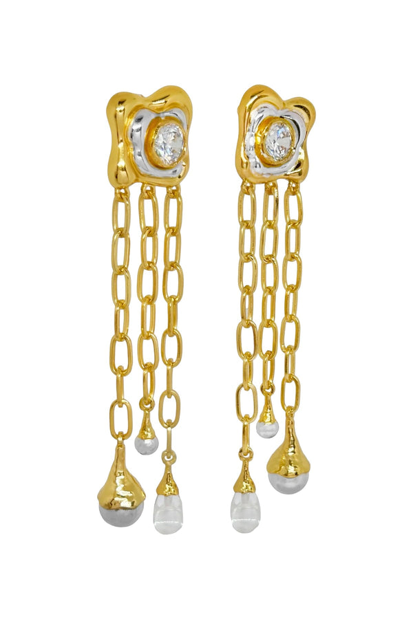 Rochelle Earrings Gold by Mountain and Moon – gold plated statement earrings with luxe finish. Perfect for elevated styling.