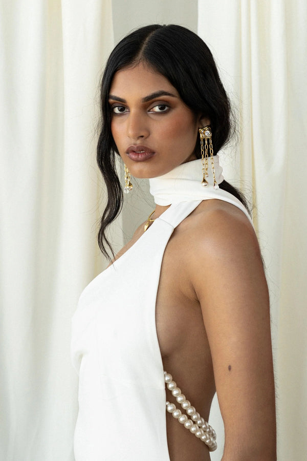 Rochelle Earrings Gold by Mountain and Moon – gold plated statement earrings with luxe finish. Perfect for elevated styling.