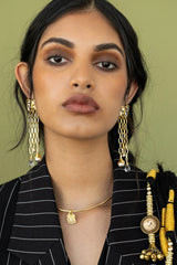 Rochelle Earrings Gold by Mountain and Moon – gold plated statement earrings with luxe finish. Perfect for elevated styling.