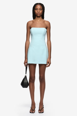 Romee Strapless Mini Dress Glacier Blue by Bec + Bridge, structured mini dress, perfect for cocktail parties or events