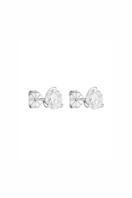 Round Studs 1CT Silver by Porter Jewellery – sterling silver cubic zirconia stud earrings with timeless everyday sparkle.