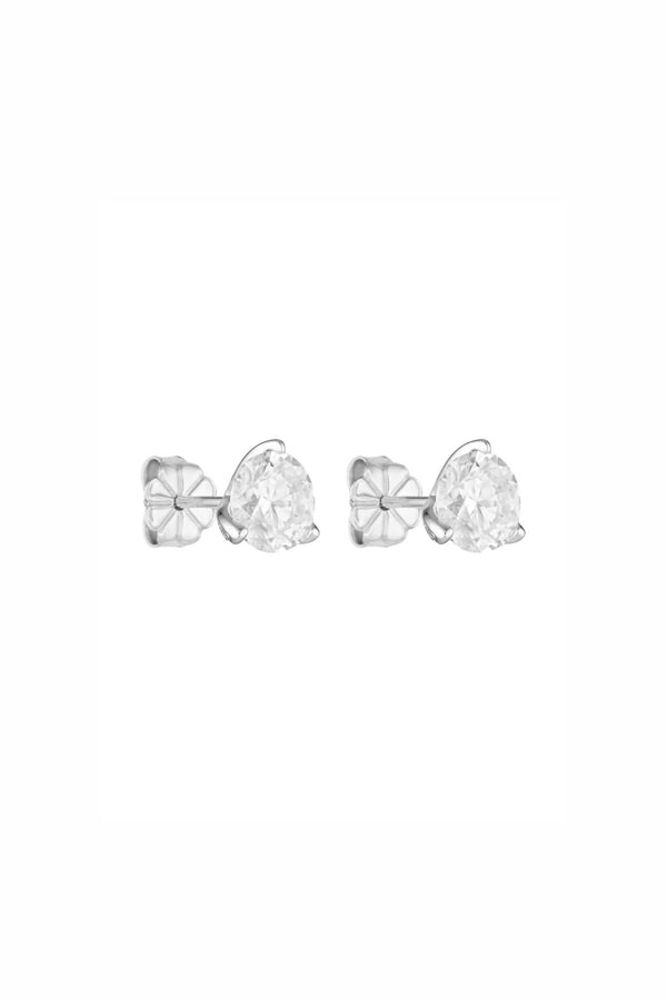 Round Studs 1CT Silver by Porter Jewellery – sterling silver cubic zirconia stud earrings with timeless everyday sparkle.
