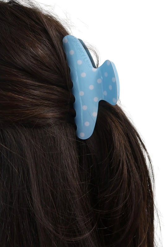 Paris Claw Clip Blue Polka Dot